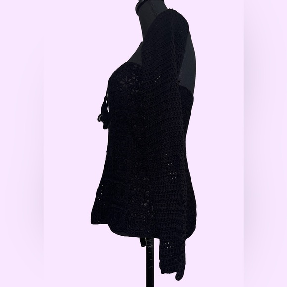 POSTER GRL / DOLLS KILL Crochet Knit Halter Top/Dress with Shrug - Picture 5 of 7